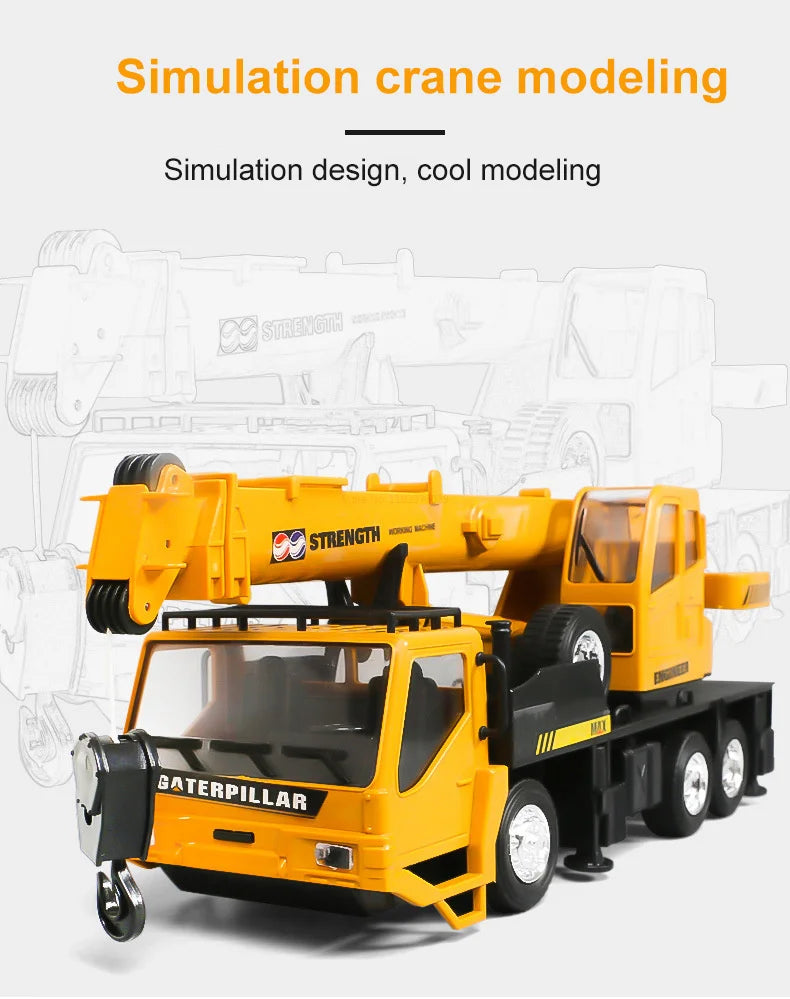 Camion grue télécommandé – Véhicule de chantier RC 2,4 GHz avec flèche élévatrice pour enfants