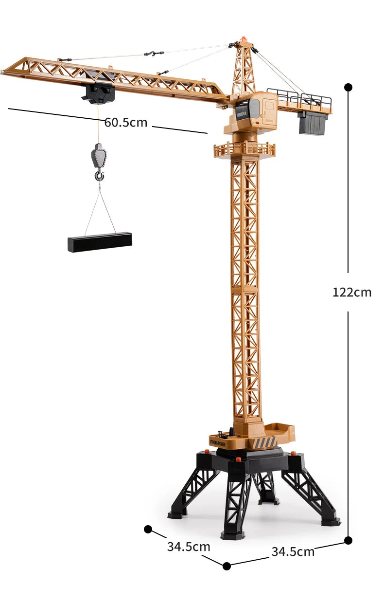 Grue télécommandé Huina  – Véhicule de chantier RC 12 canaux en alliage