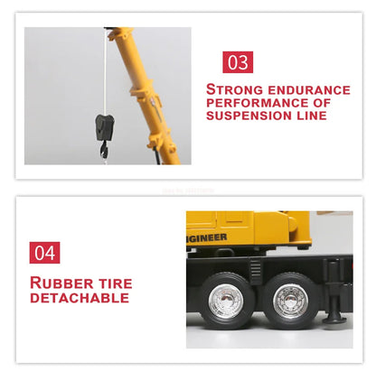 Camion grue télécommandé – Véhicule de chantier RC 2,4 GHz avec flèche élévatrice pour enfants