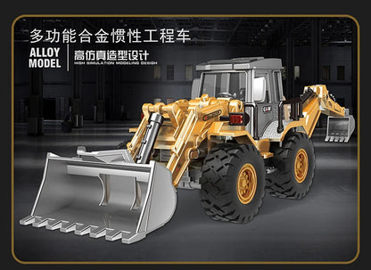 Tracteur, Pelleteuse & Bulldozer en Métal – Véhicules de Chantier à Inertie pour Enfants (Modèles au choix)