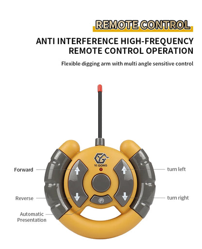 Camion-benne de chantier télécommandé 2,4 GHz – Véhicule RC en alliage pour enfants
