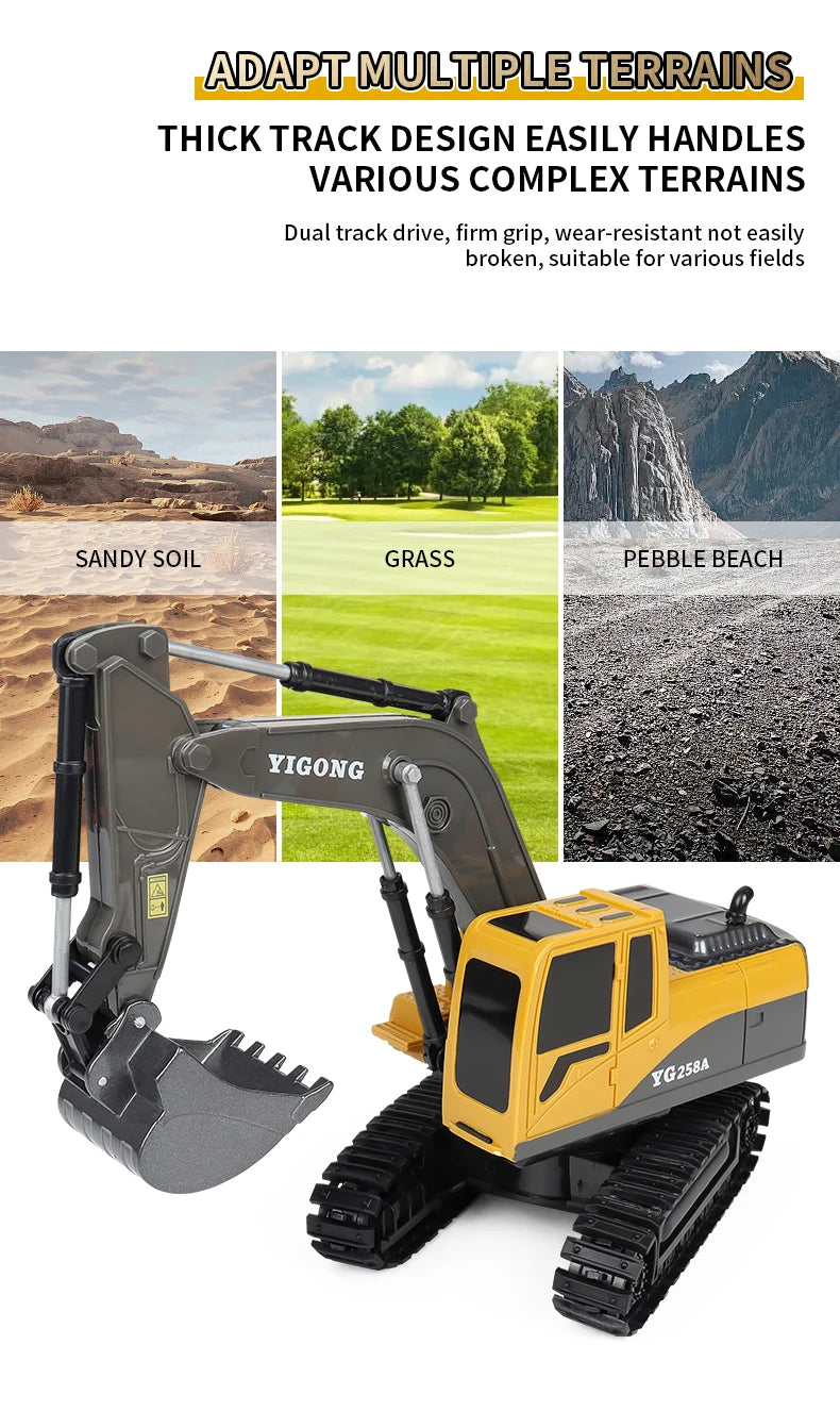 Camion-benne de chantier télécommandé 2,4 GHz – Véhicule RC en alliage pour enfants