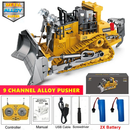 Véhicule de chantier télécommandé 4x4 – Pelleteuse, Camion-benne ou Bulldozer RC (modèle au choix)