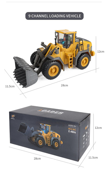 Camion-benne de chantier télécommandé 2,4 GHz – Véhicule RC en alliage pour enfants