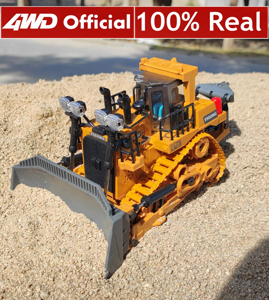 Véhicule de chantier télécommandé 4x4 – Pelleteuse, Camion-benne ou Bulldozer RC (modèle au choix)