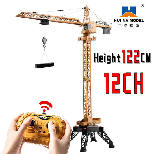 Grue télécommandé Huina  – Véhicule de chantier RC 12 canaux en alliage