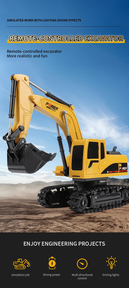 Camion-benne de chantier télécommandé 2,4 GHz – Véhicule RC en alliage pour enfants