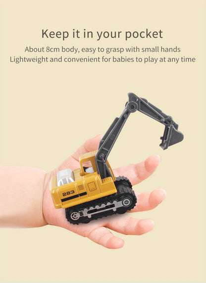 Set de 6 Véhicules de Chantier en Métal – Camion, Tracteur, Chargeur & Pelleteuse – Jouets dès 3 ans