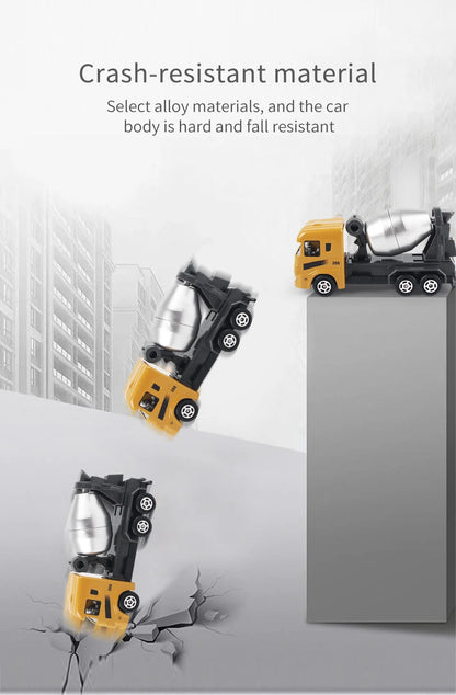 Set de 6 Véhicules de Chantier en Métal – Camion, Tracteur, Chargeur & Pelleteuse – Jouets dès 3 ans