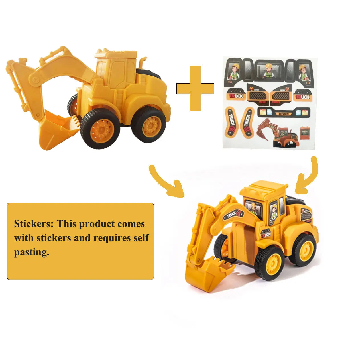 Mini Engin de Chantier – 4 Modèles au Choix (Bulldozer, Pelle, Chargeur, Rouleau)