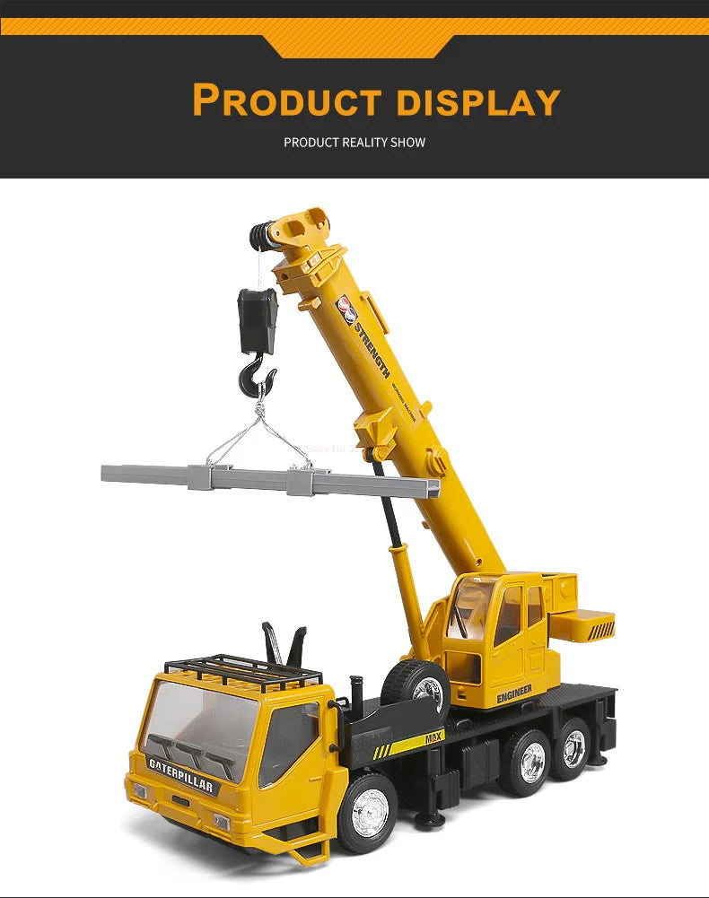 Camion grue télécommandé – Véhicule de chantier RC 2,4 GHz avec flèche élévatrice pour enfants