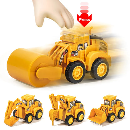 Mini Engin de Chantier – 4 Modèles au Choix (Bulldozer, Pelle, Chargeur, Rouleau)