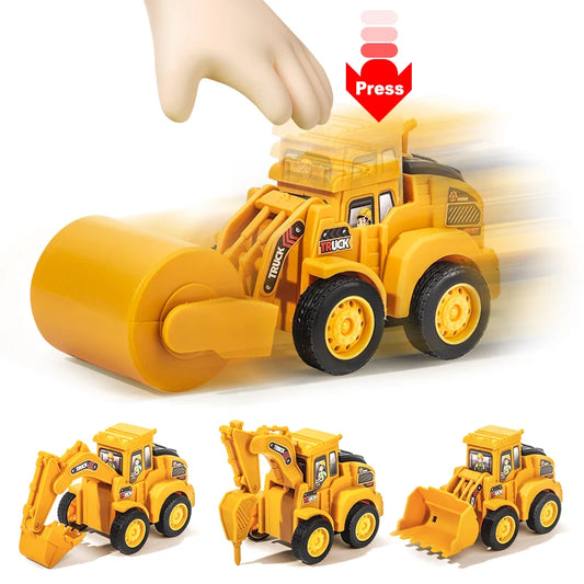 Mini Engin de Chantier – 4 Modèles au Choix (Bulldozer, Pelle, Chargeur, Rouleau)