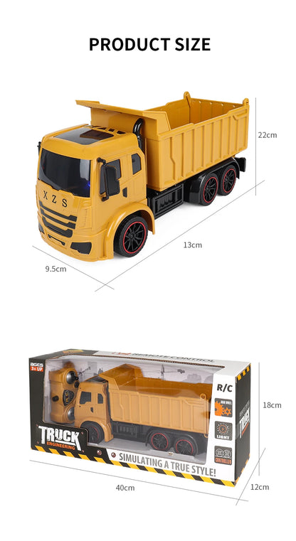 Camion-benne de chantier télécommandé 2,4 GHz – Véhicule RC en alliage pour enfants