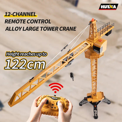 Grue télécommandé Huina  – Véhicule de chantier RC 12 canaux en alliage