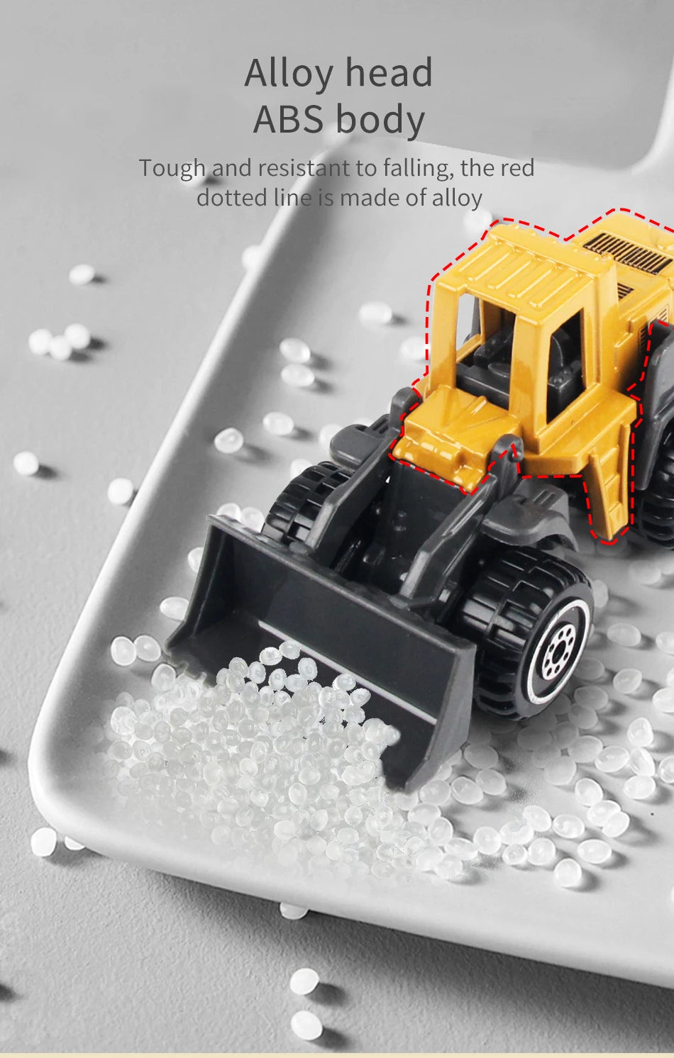 Set de 6 Véhicules de Chantier en Métal – Camion, Tracteur, Chargeur & Pelleteuse – Jouets dès 3 ans