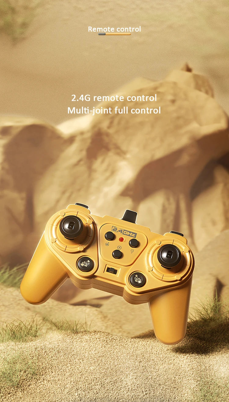 Pelleteuse télécommandée en alliage avec lumières et sons – Véhicule de chantier RC pour enfants