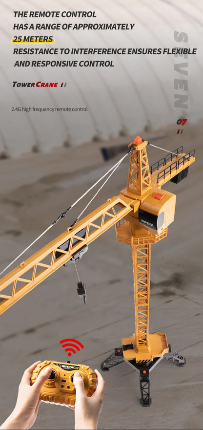 Grue télécommandé Huina  – Véhicule de chantier RC 12 canaux en alliage
