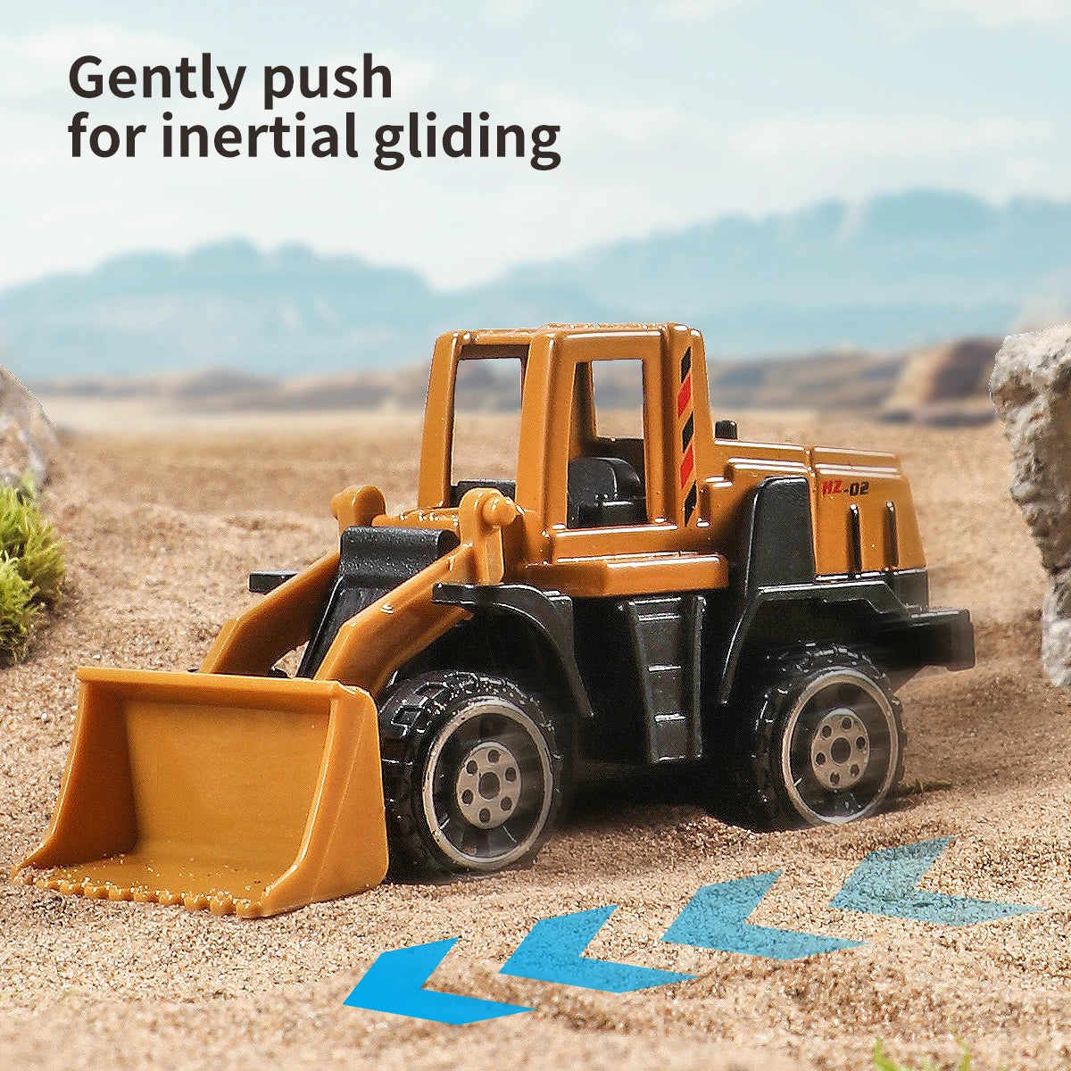 Set de 6 Véhicules de Chantier en Métal – Excavatrice, Bulldozer & Rouleau – Mini Modèles Diecast pour Enfants