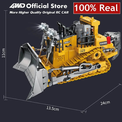 Véhicule de chantier télécommandé 4x4 – Pelleteuse, Camion-benne ou Bulldozer RC (modèle au choix)