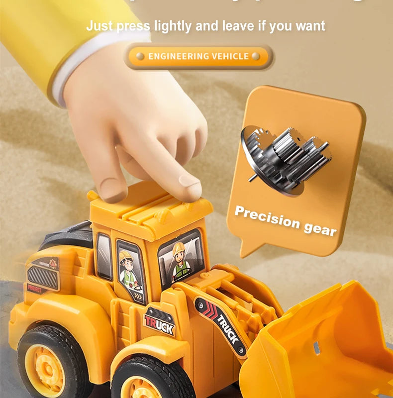 Mini Engin de Chantier – 4 Modèles au Choix (Bulldozer, Pelle, Chargeur, Rouleau)