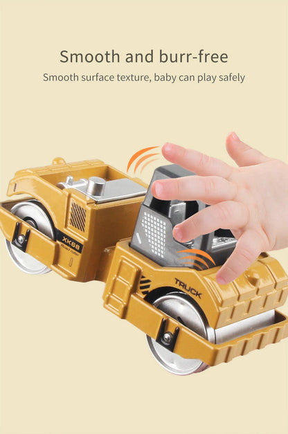 Set de 6 Véhicules de Chantier en Métal – Camion, Tracteur, Chargeur & Pelleteuse – Jouets dès 3 ans