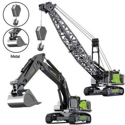Tracteur, Pelleteuse & Bulldozer en Métal – Véhicules de Chantier à Inertie pour Enfants (Modèles au choix)