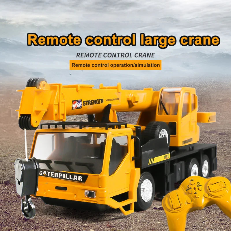 Camion grue télécommandé – Véhicule de chantier RC 2,4 GHz avec flèche élévatrice pour enfants
